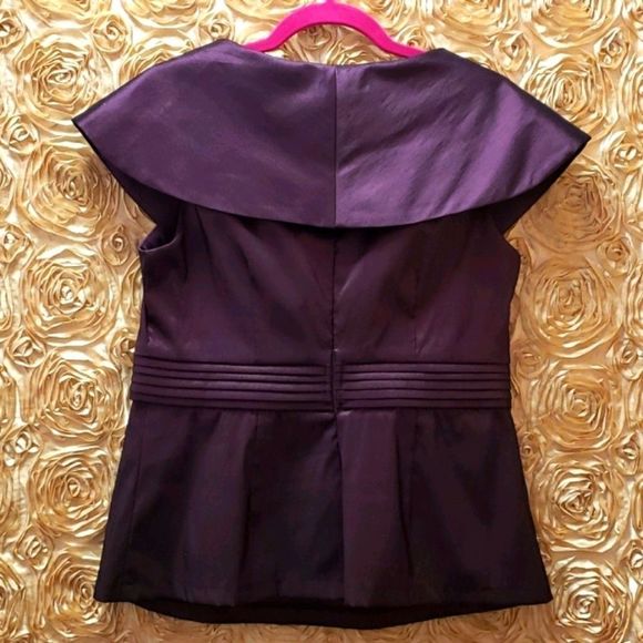 NWOT 💜🖤 R&M Richard's Purple  Evening Top/ Blouse - Picture 3 of 9